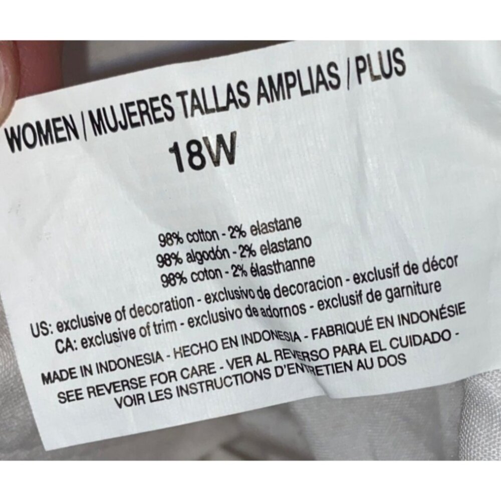 Women's Gloria Vanderbilt White Denim Cropped Capris Jeans 18W Slimming Effect - Picture 15 of 16